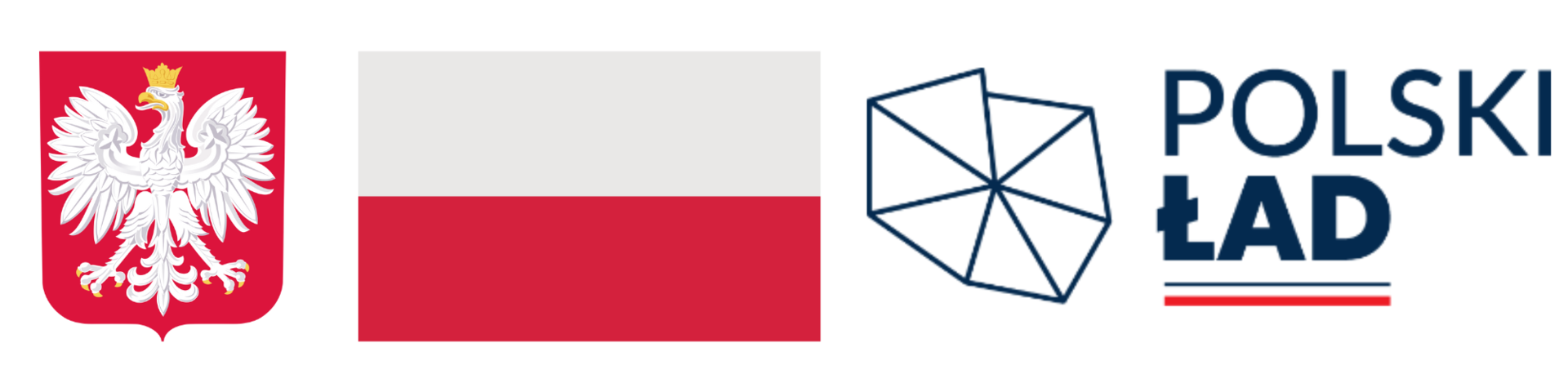 Rysunek zawiera barwy Rzeczypospolitej Polskiej i wizerunek godła Rzeczypospolitej Polskiej, logo Polski Ład